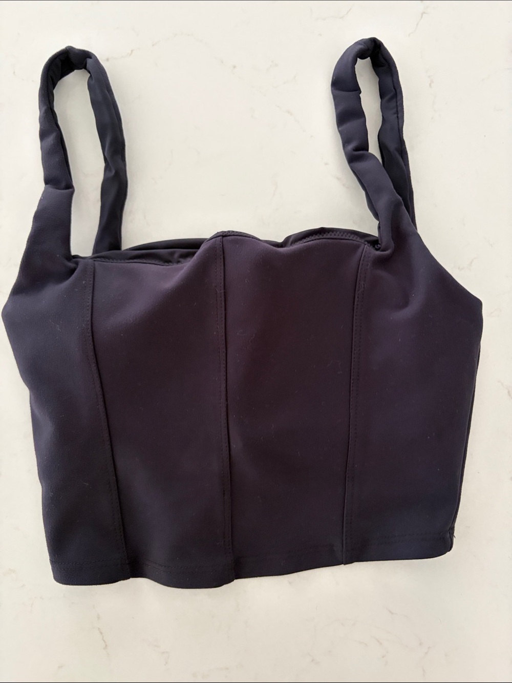 Women's Black Square-Neck Crop Cami